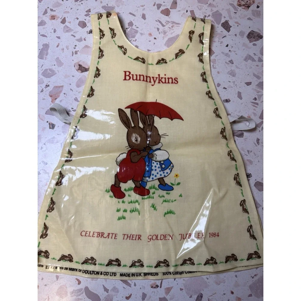 Vintage Bunnykins 1984 Golden Jubilee PVC Coated Apron Bib UK Doulton
